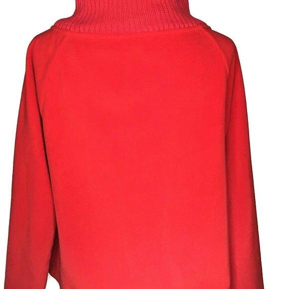 Land's End Full Zip Fleece Jacket Red Size Medium Pockets - Picture 6 of 8